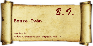Besze Iván névjegykártya