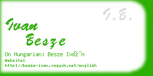 ivan besze business card